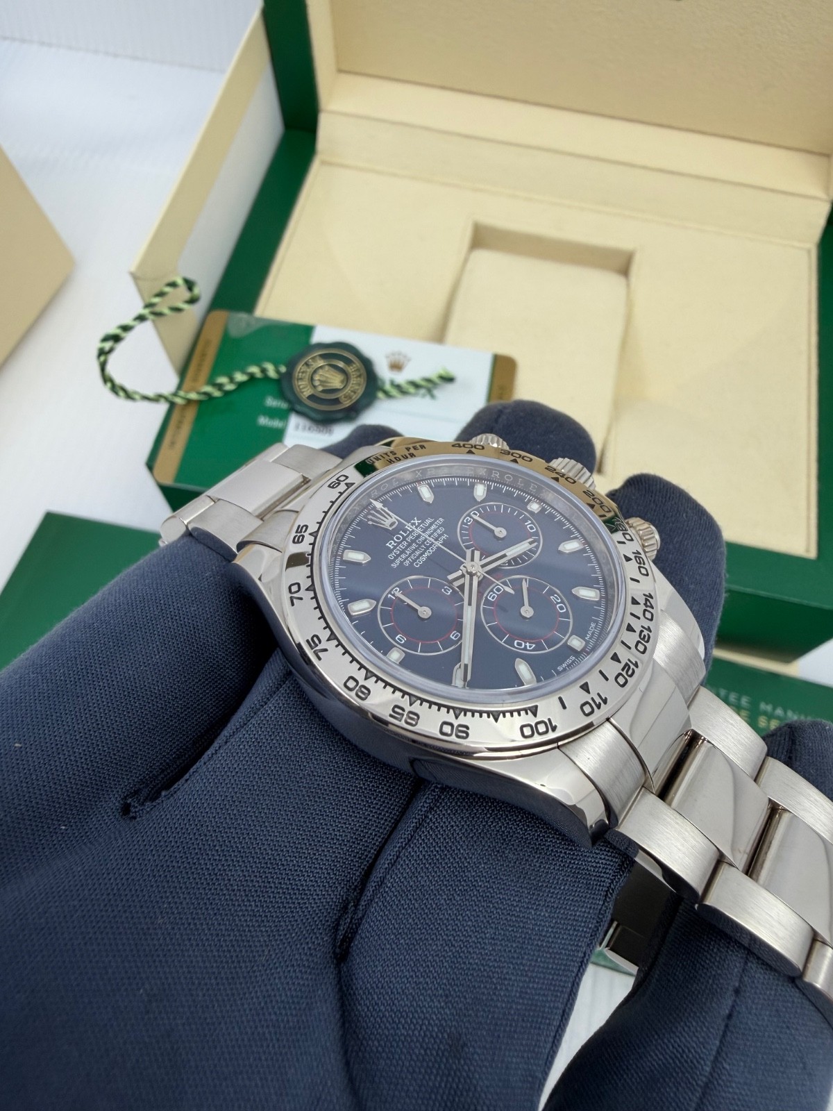 2016 Blue Dial Box Papers ROLEX COSMOGRAPH DAYTONA 40MM 116509 18K White Gold