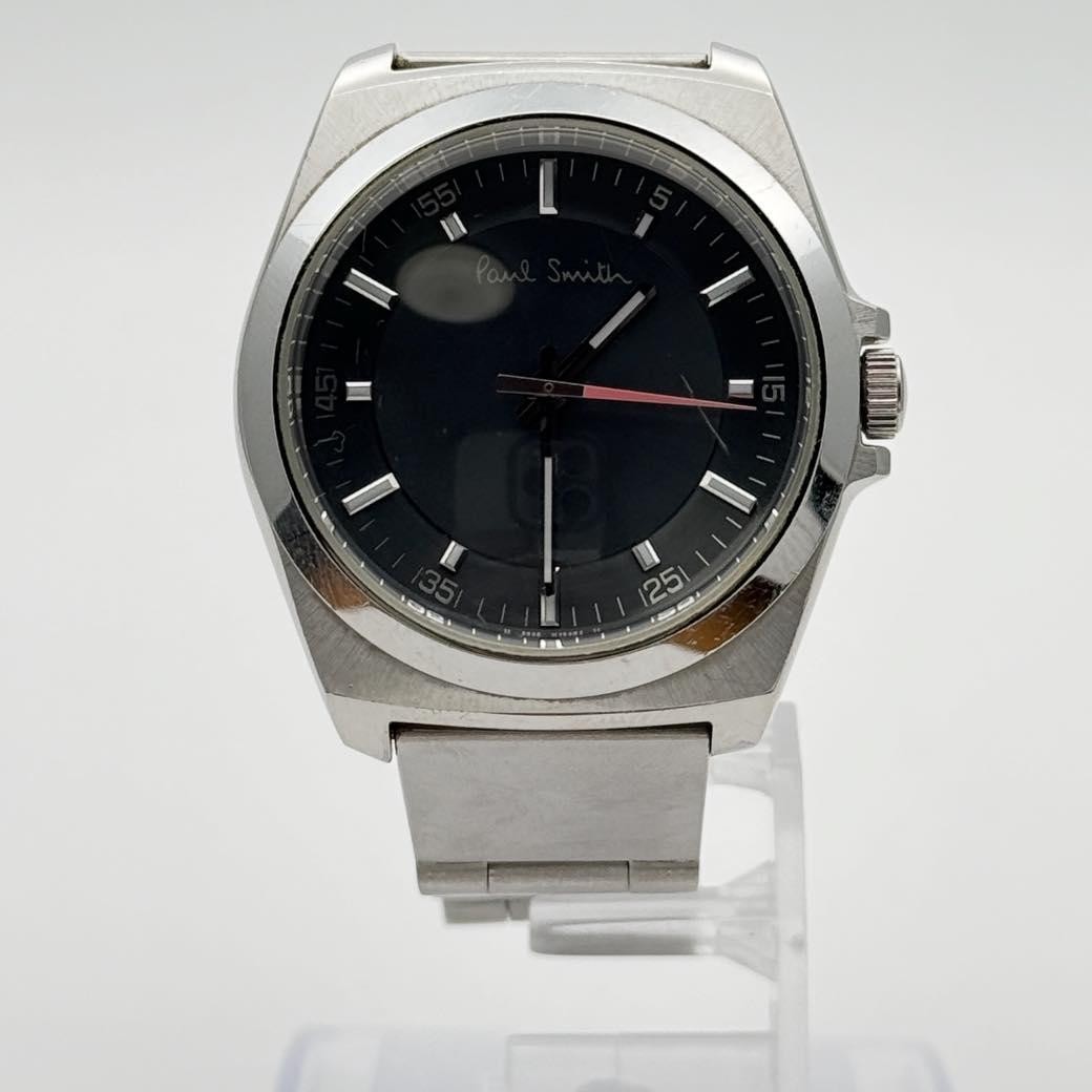 Paul Smith Closed Eyes 6038-H24741 Quartz Watch Blue Dial Working Japan In hand