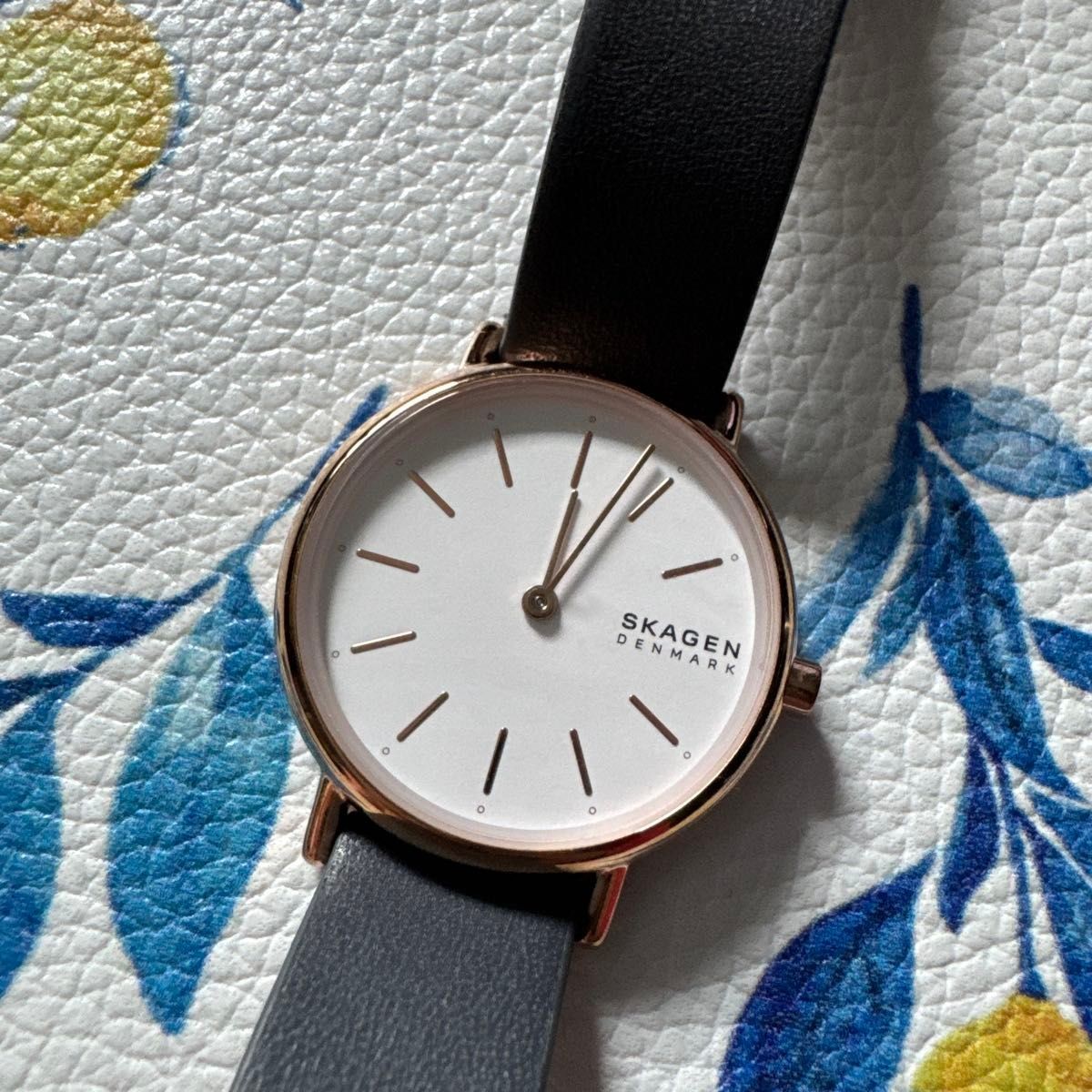 SKAGEN DENMARK Watch Black Leather Strap
