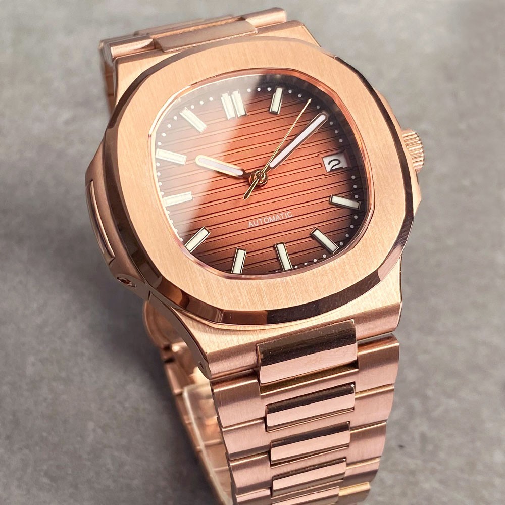 Square 40mm Tandorio Brown Dial Sapphire glass NH35A Automatic Mens Watch