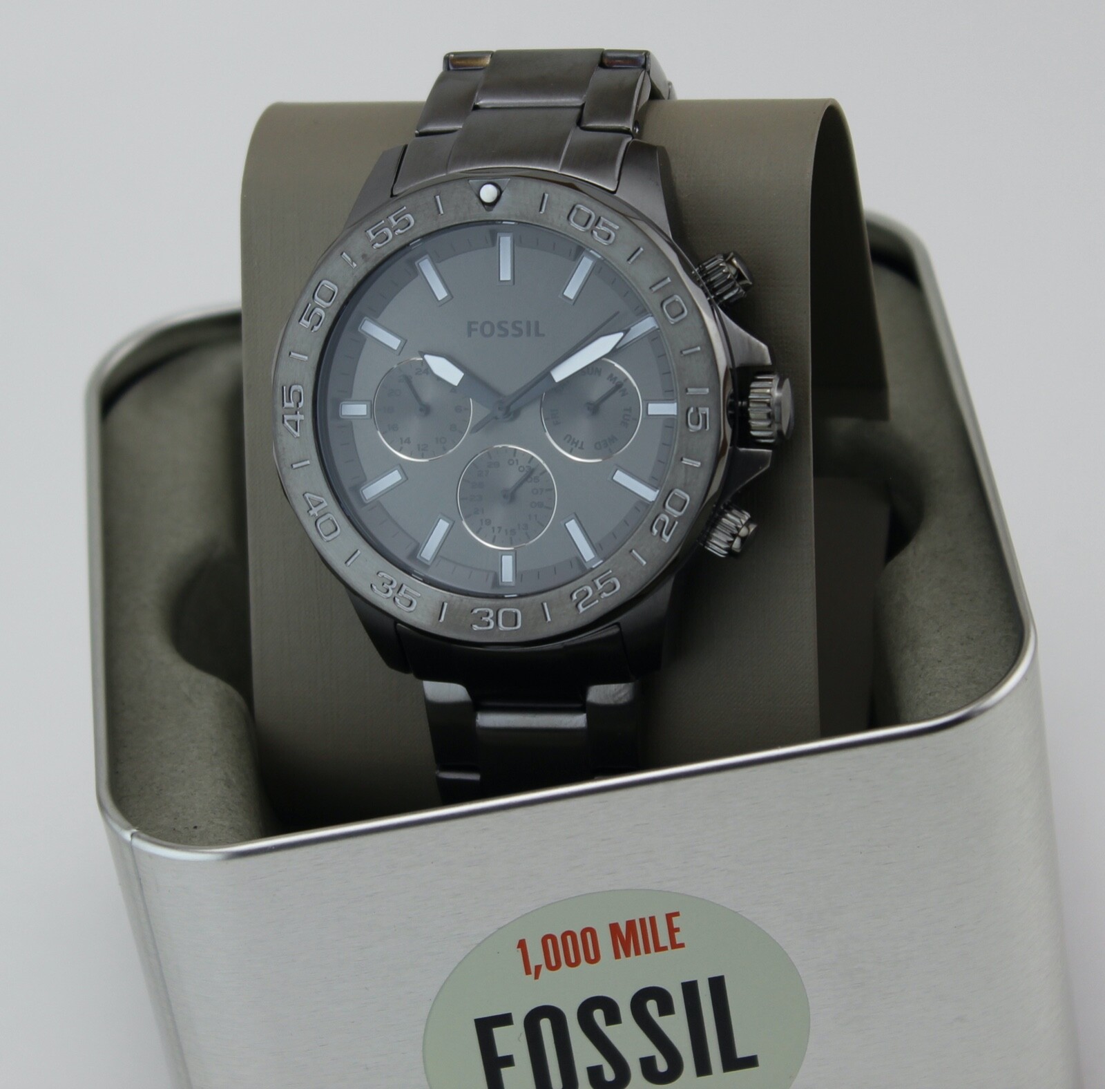 NEW AUTHENTIC FOSSIL BANNON MULTIFUNCTION SMOKE CHRONOGRAPH BQ2491 MEN’S WATCH