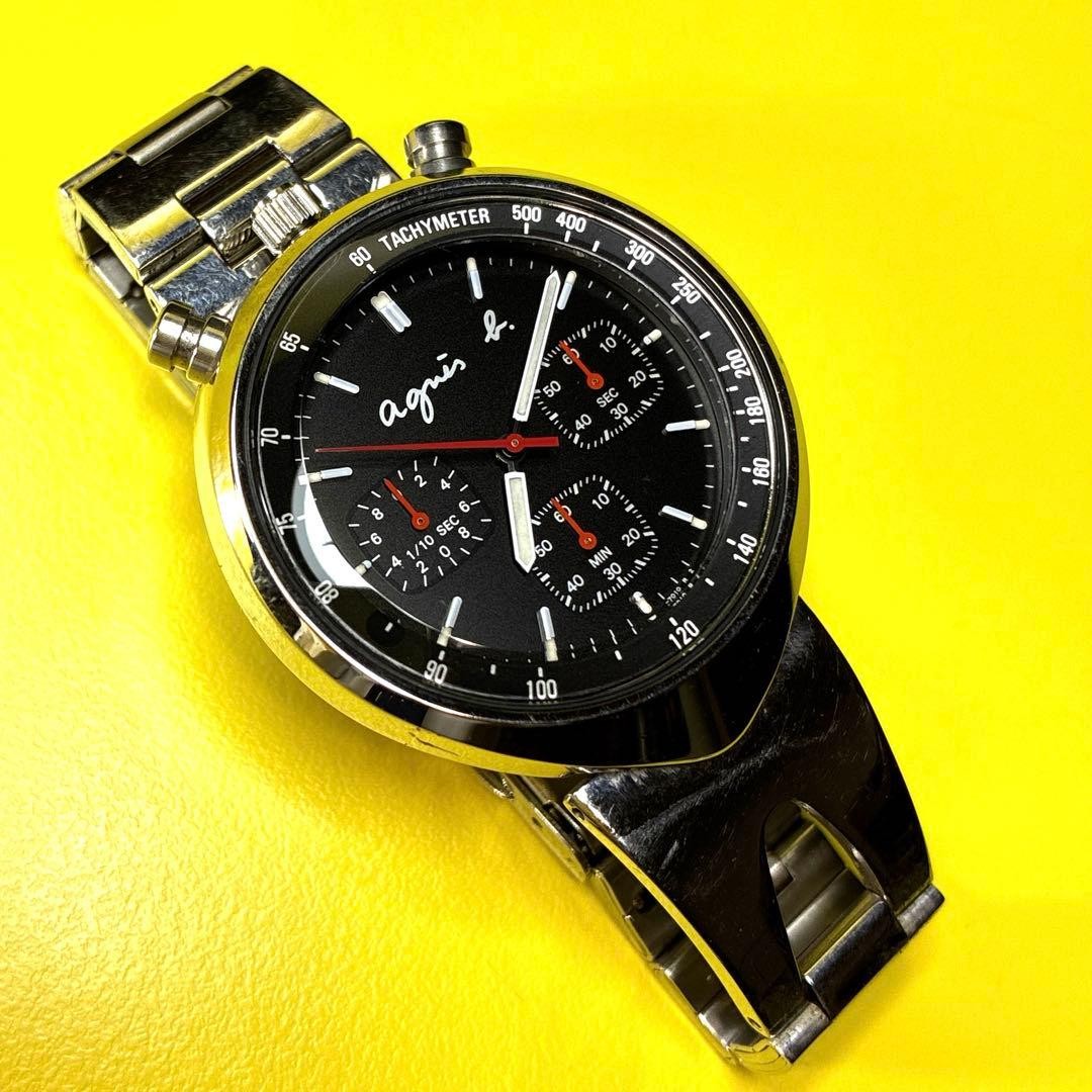 agnes b Tsuno Chrono Quartz Chronograph Watch SEIKO Module Used