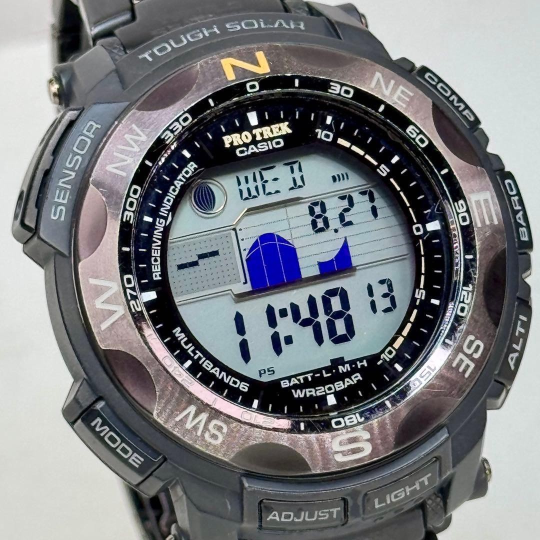 CASIO Pro Trek PRW 2500YT 1JF BK Solar Radio Titanium Triple Sensor