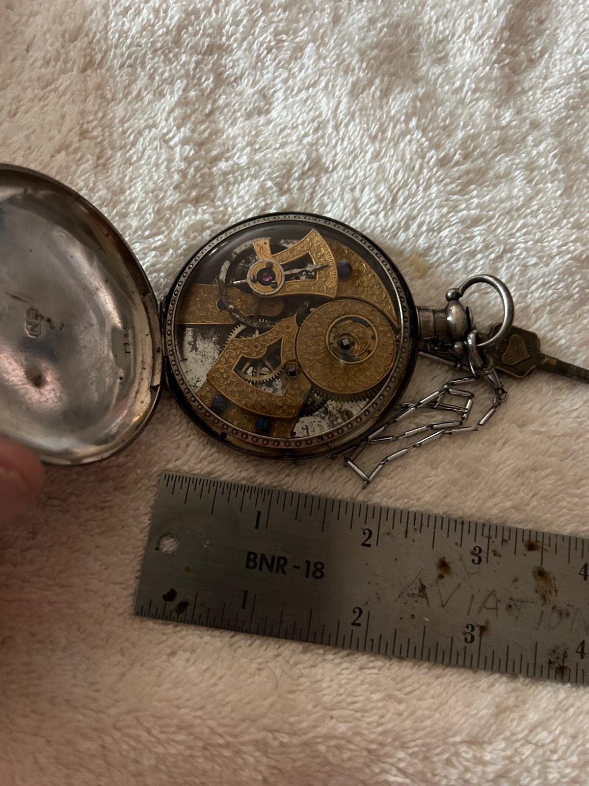 Antique Chinese Duplex Coin Silver Key Wind Pocket Watch