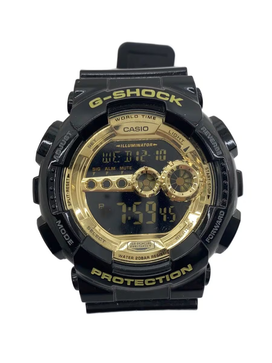 g shock Watch Analog GLD BLK Plastic GD 100GB