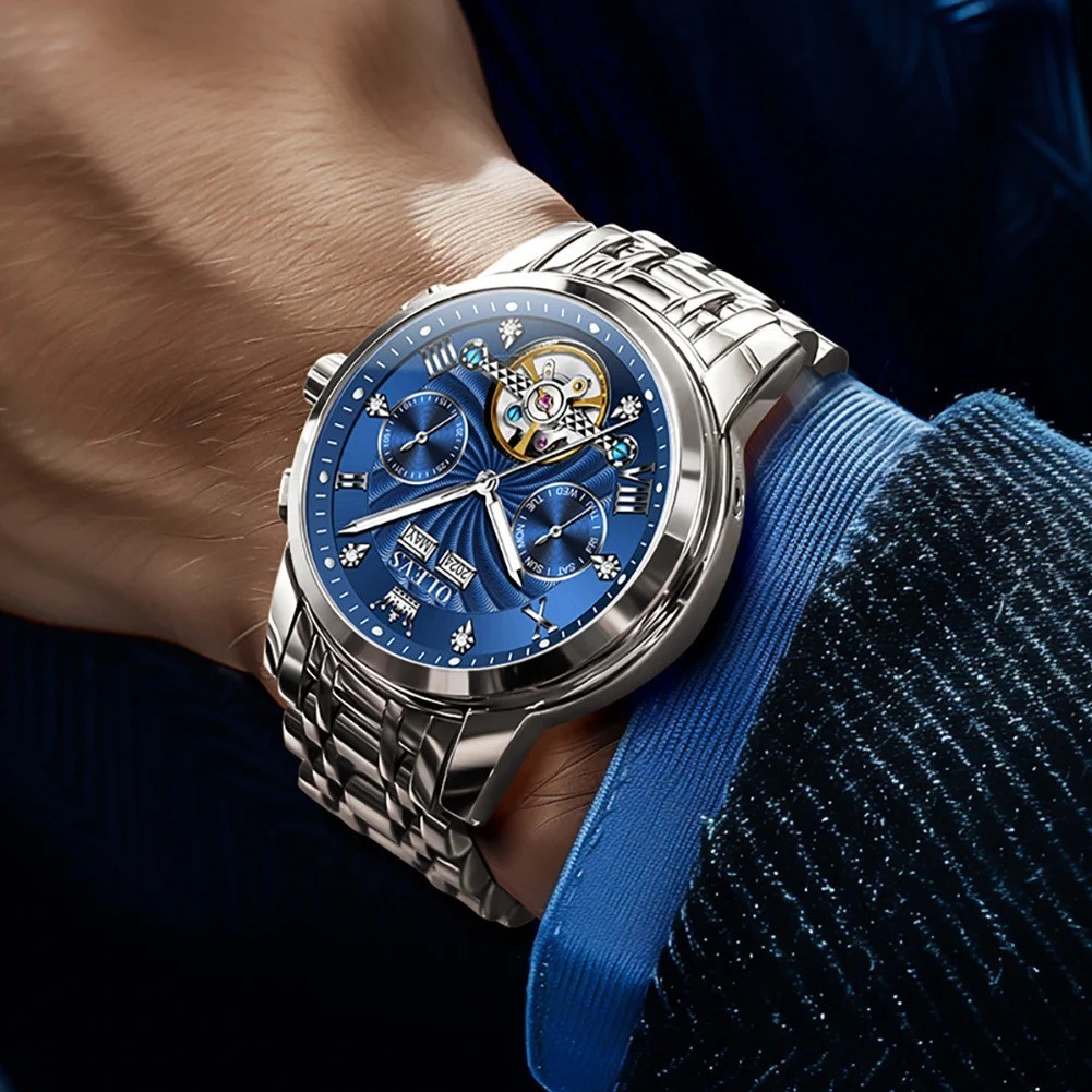 Automatic Mechanical Waterproof Watch Luxury Dial Men Men’s Strap
