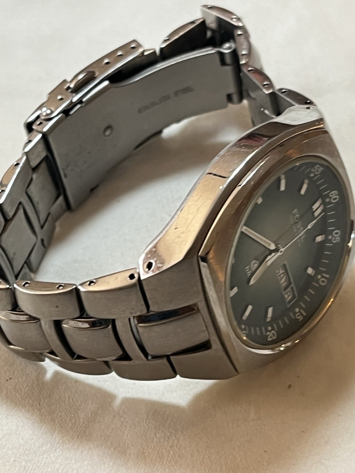 Fossil Blue Day/Date, Green Dial, Quartz Watch, Stainless, 38mm