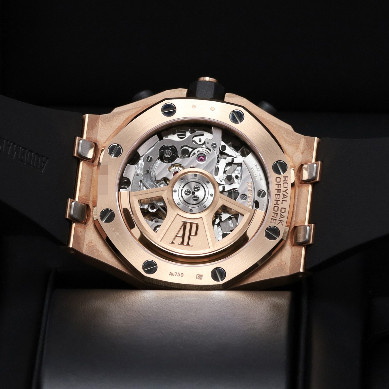 AP Royal Oak Offshore 42mm Rose Gold Grey Tapisserie Dial Rubber Strap 26238OK