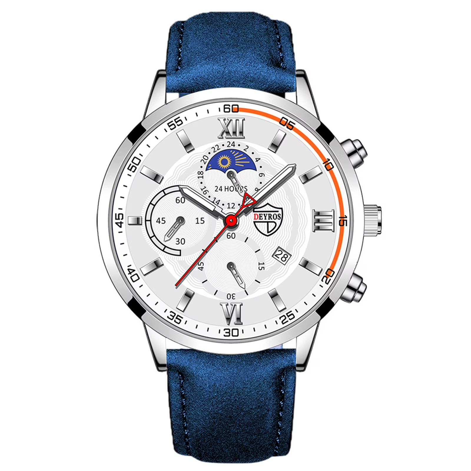 Men’s Military Analog Quartz Wrist Watch Leather Strap Casual Business Watch