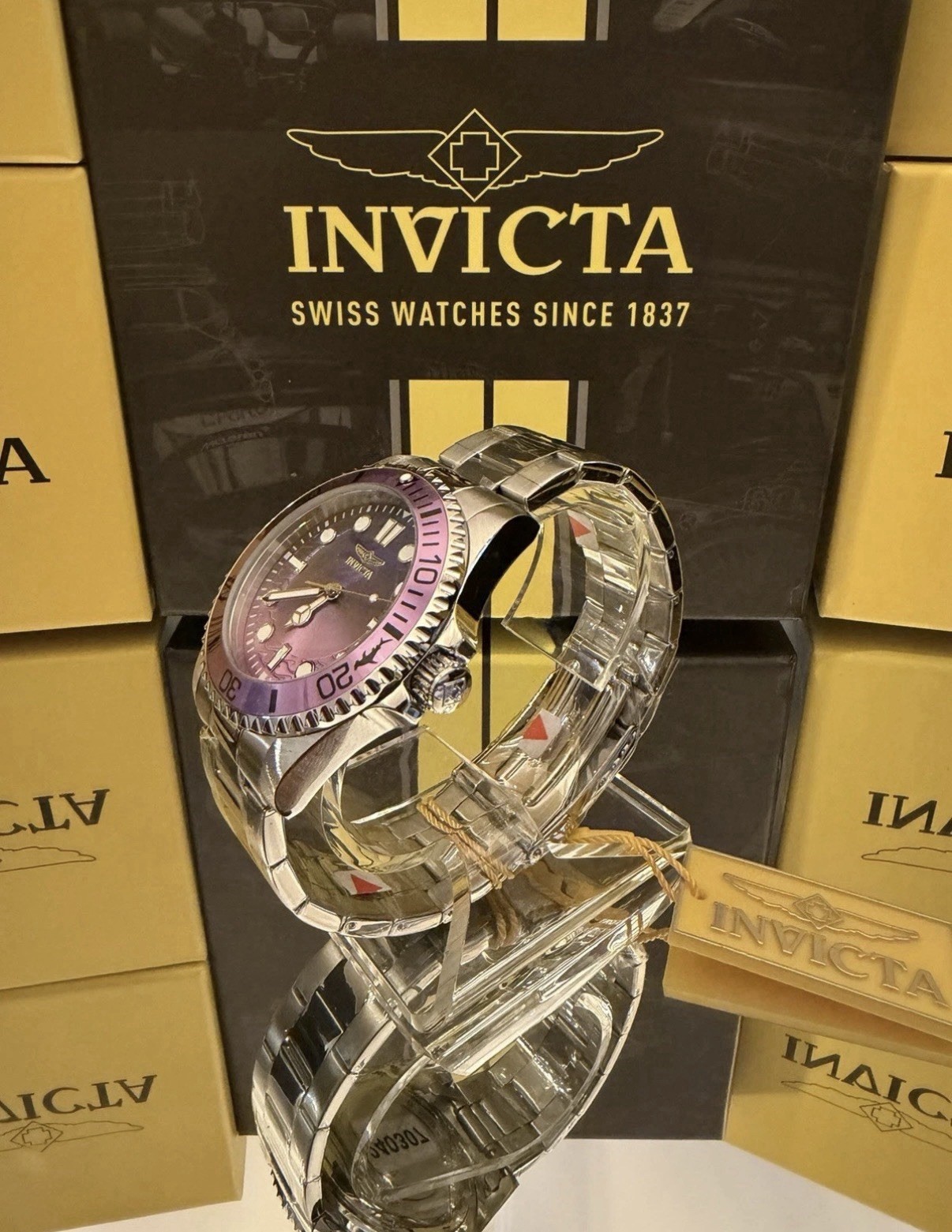 Invicta Pro Diver Mens Quartz Watch 43mm Purple Dial Bezel Steel! Brand New!!😈