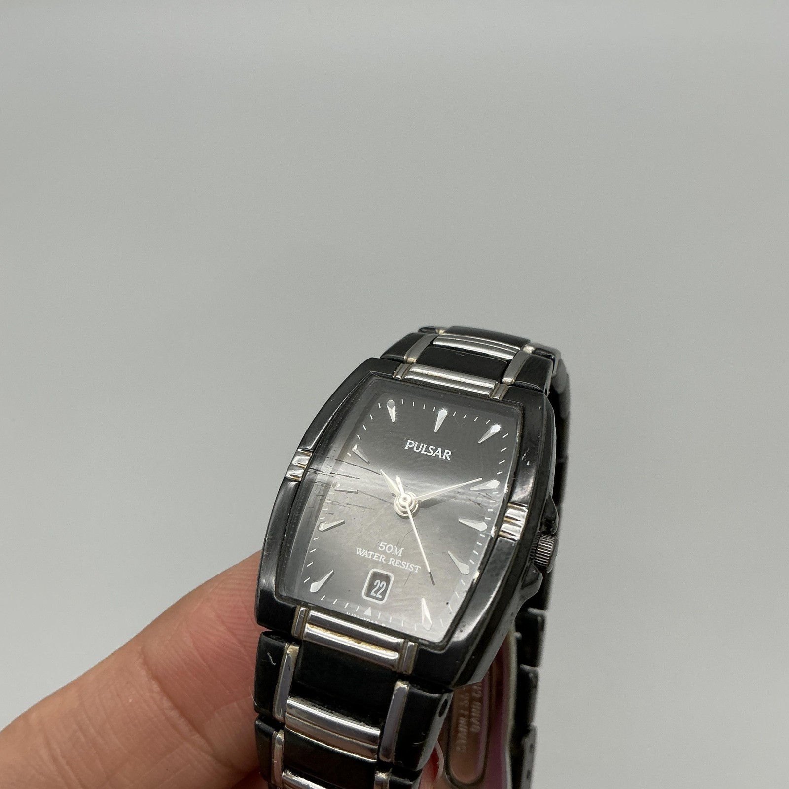 Pulsar VJ22-X030 Womens Watch 23mm Black Dial Date Black Bracelet New Battery 6″
