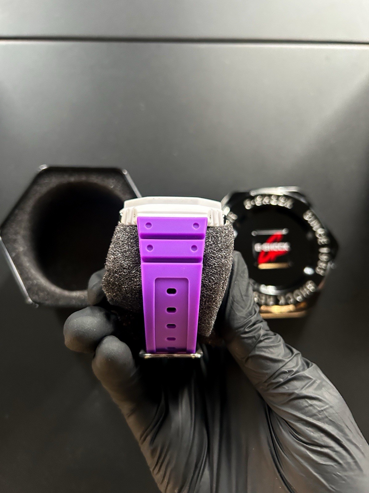 Casio G-Shock GA-2100 Watch White bezel, Purple/Pink band