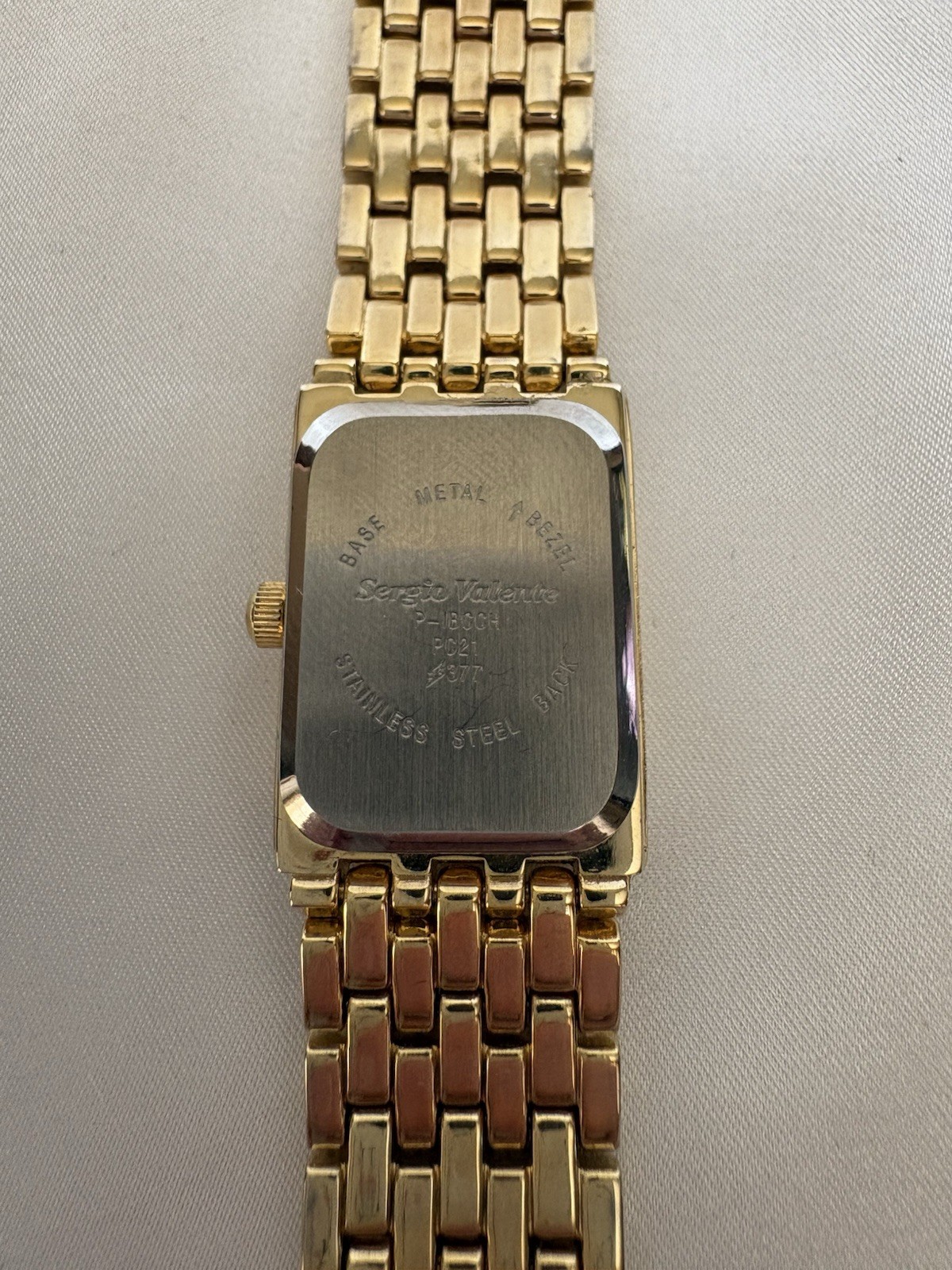 Sergio Valente Women’s Watch Gold Tone Link Band Crystal Accents New Battery