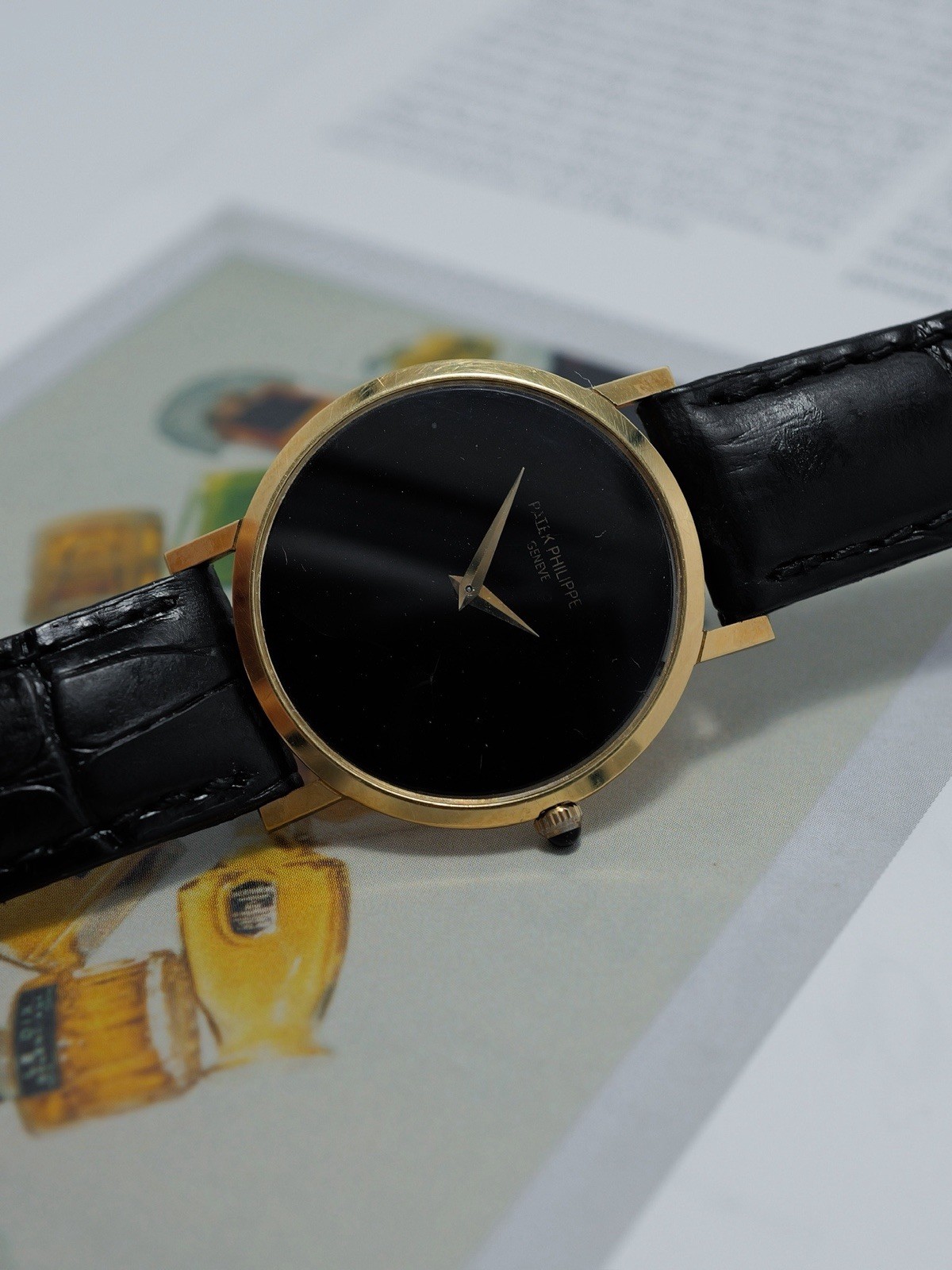 Patek Philippe Calatrava Reg.3512 Case Gold 18K Black Onix Dial With Crack