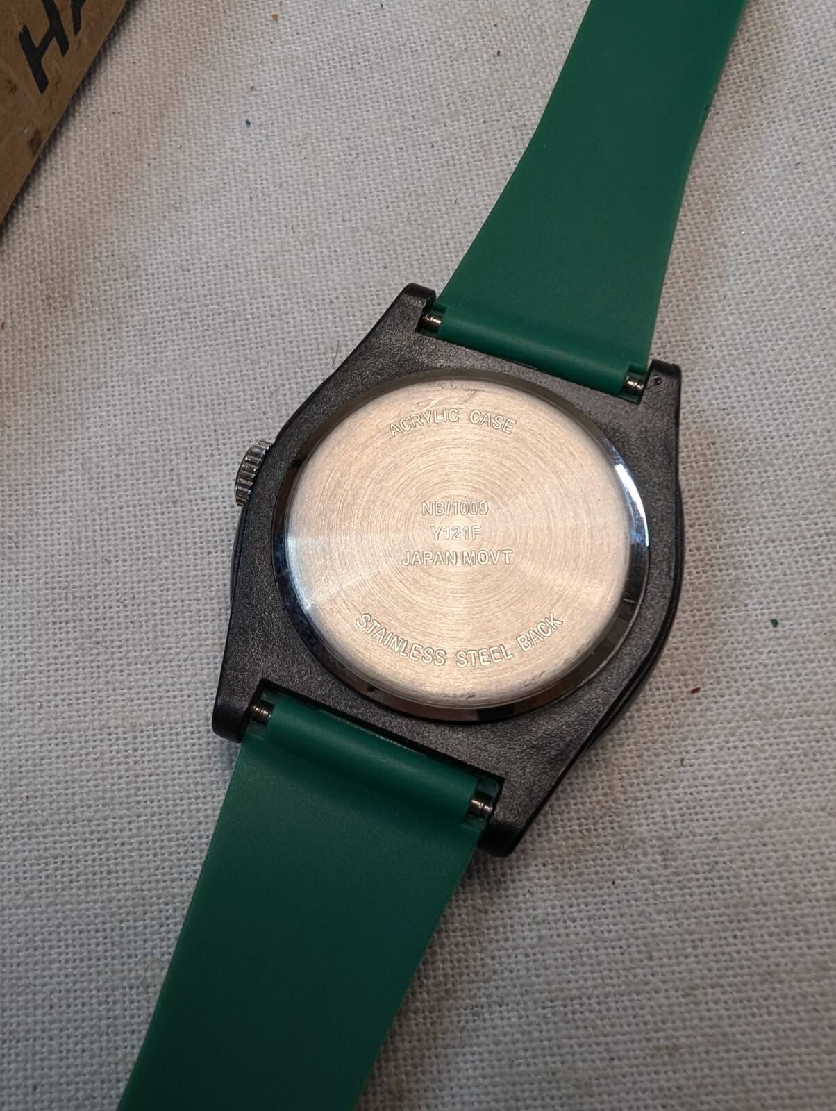 Black & Green 35mm Quartz Watch Acrylic Case
