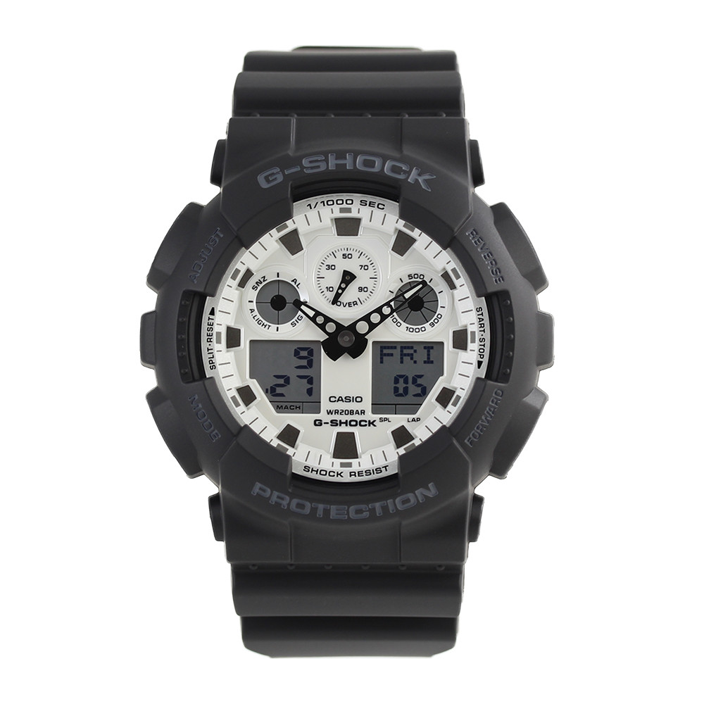 CASIO G-SHOCK GA-100WD-1A GA-100 Quartz Analog & Digital White/Gray Matte Black