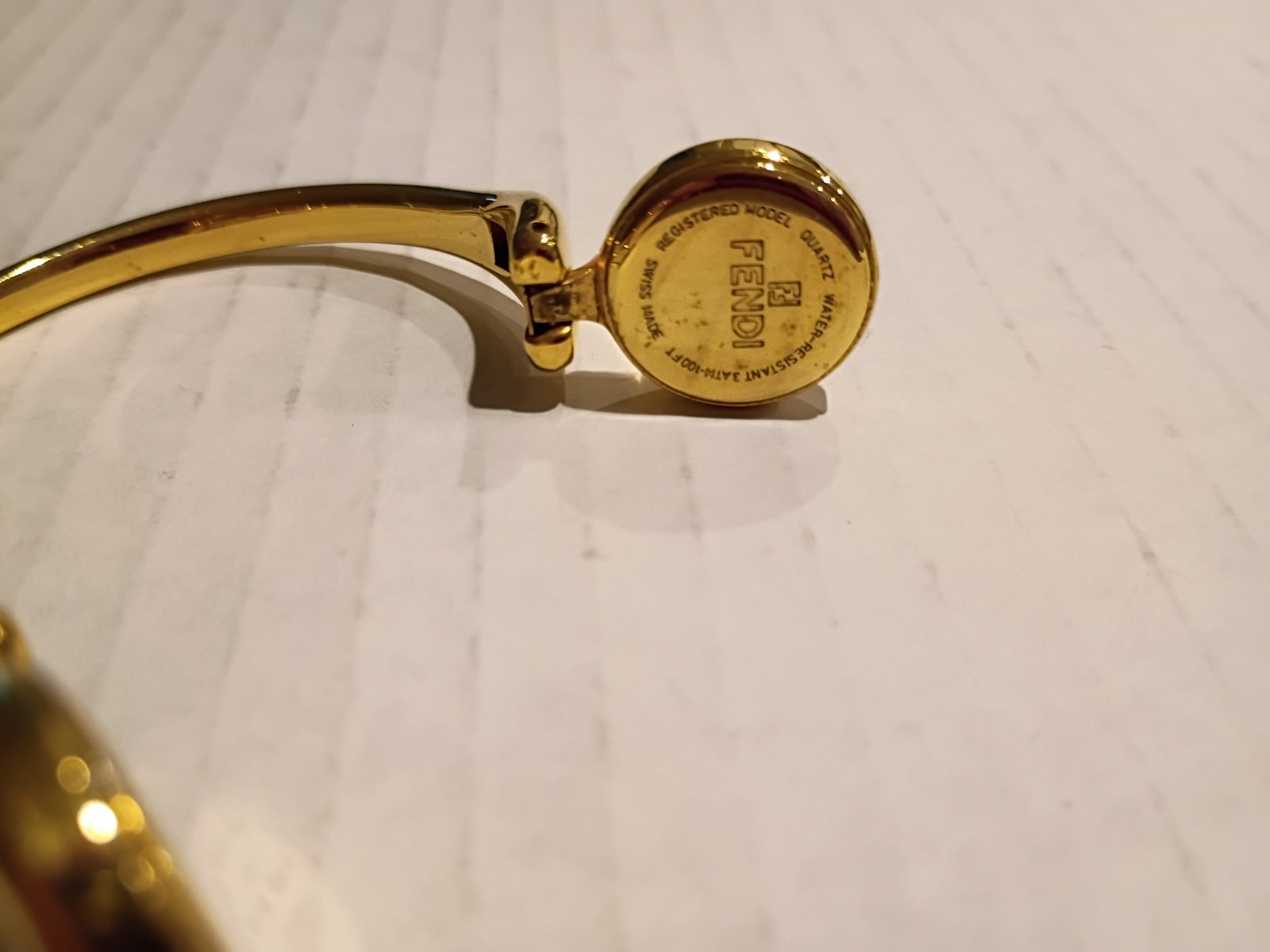 Fendi 1925 Double Greek Roman Face Bangle Bracelet Watch Coin Motif Vintage