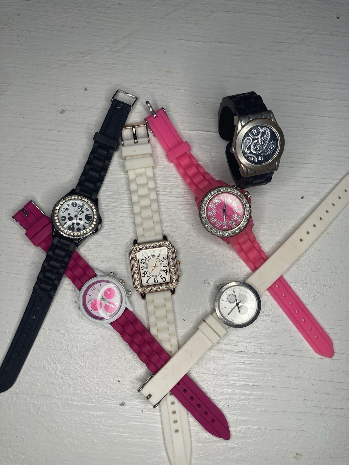 Lot Of Women’s Watches With Rubber Silicone Bands Untested Needs Battery
