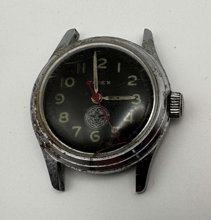 US Time Timex Mechanical Field Watch – 1950s – Working – No Band