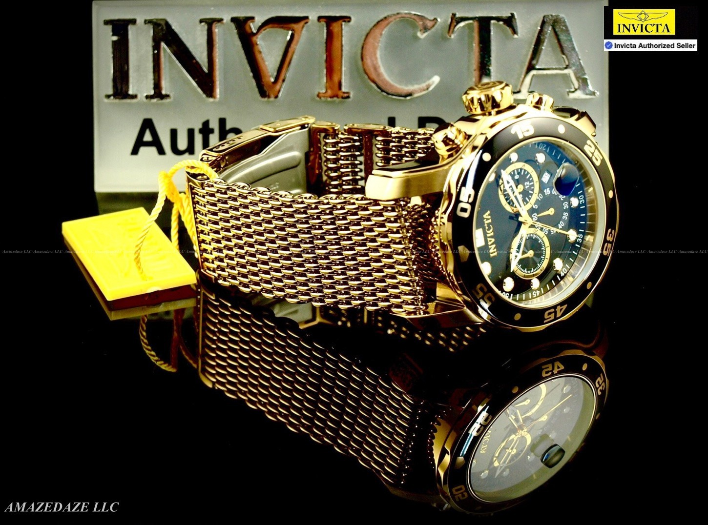 NEW Invicta Men 48mm Pro Diver Scuba Chrono Mesh Bracelet BLUE DIAL SS Watch !!