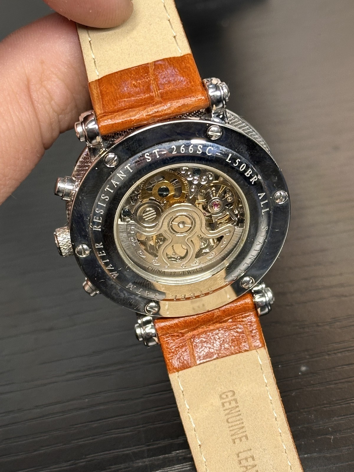 Stauer ST-266SC-L50BR Chronograph Watch with Leather Band