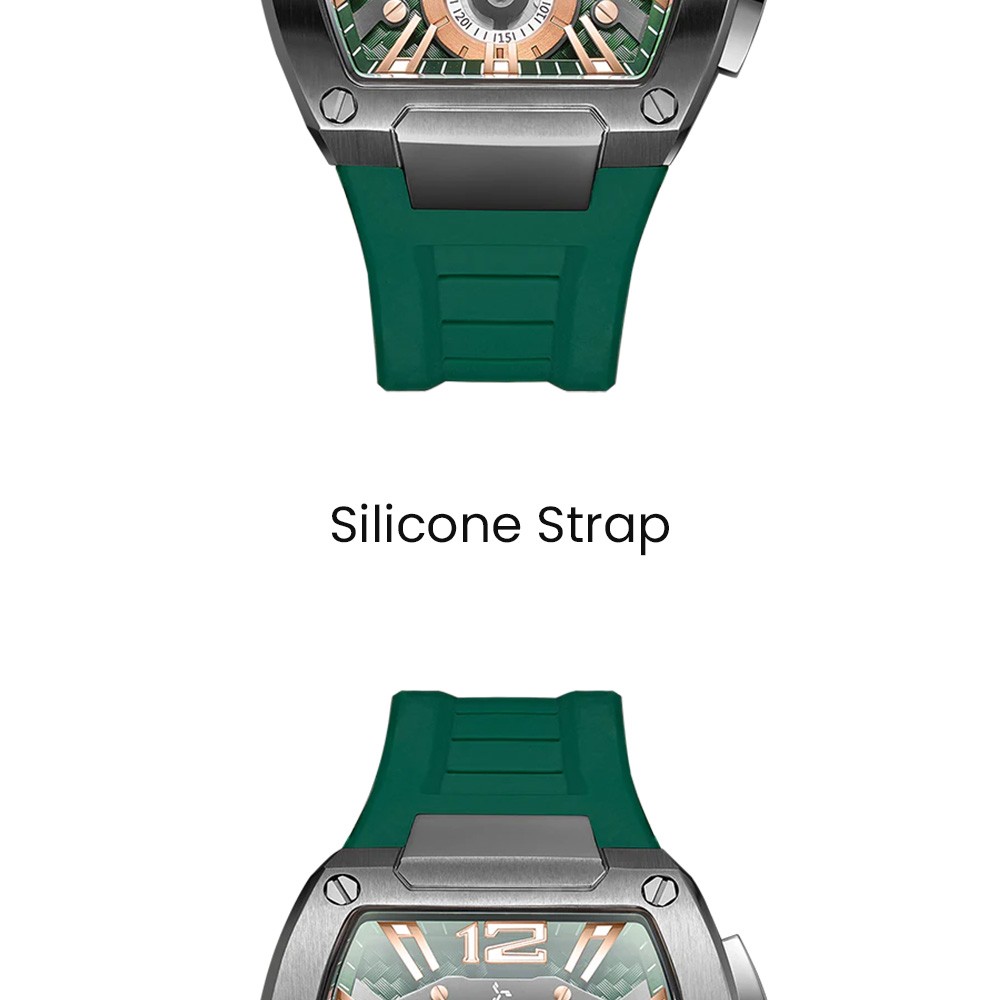 Tornado Xenith Men’s Multi Function Watch | Green Dial, 43x54mm, 100 m (10 ATM)