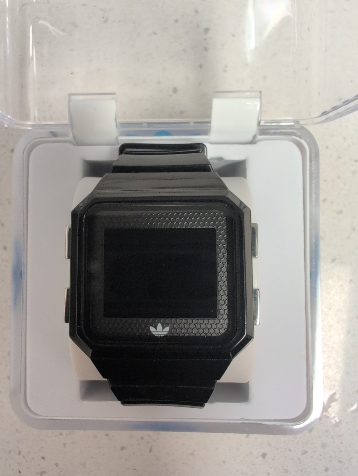 Adidas Digital Men’s Black Front/Black Silicone Straps