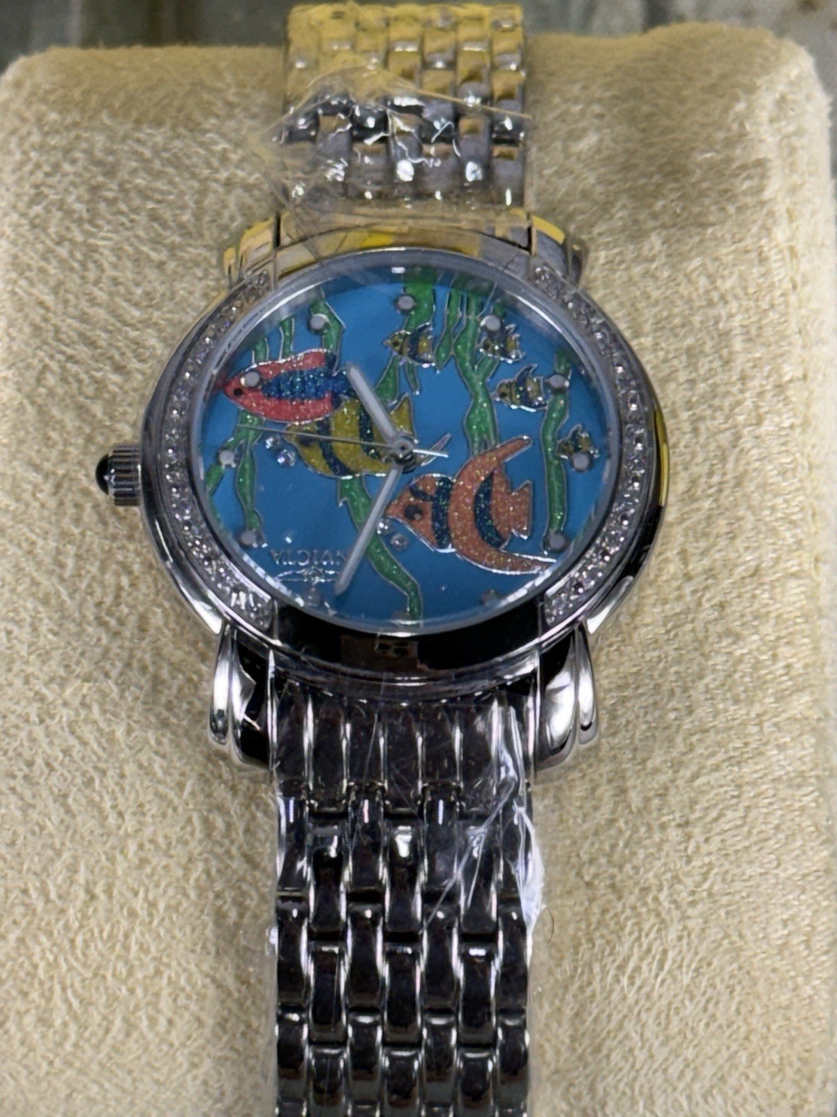 INVICTA Paradise Garden #6378 TROPICAL FISH Watch W/ Case & Extra RARE