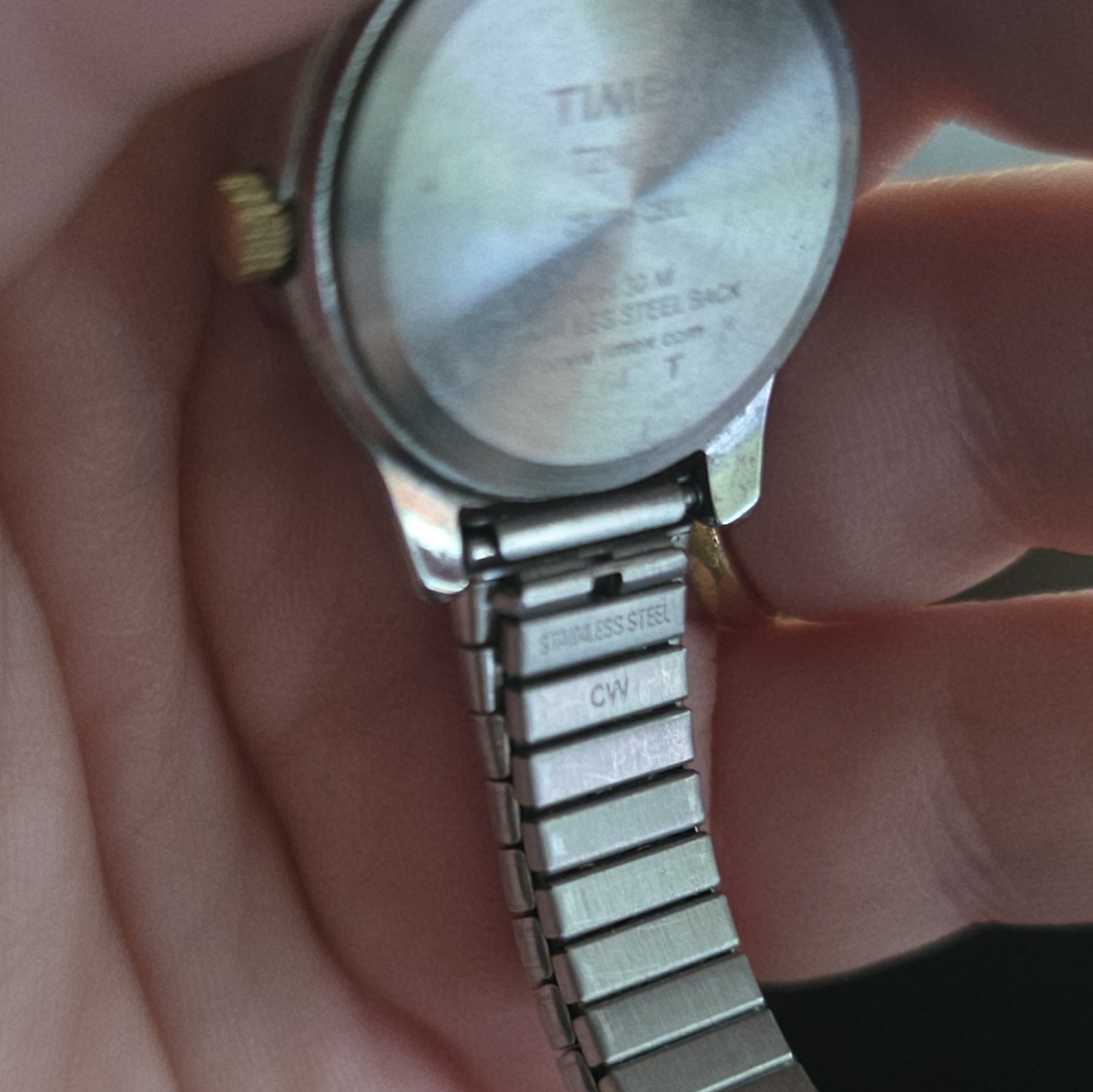 Timex Womens Watch 25mm Two Tone Gold Silver Expansion Band Stainless Steel EUC