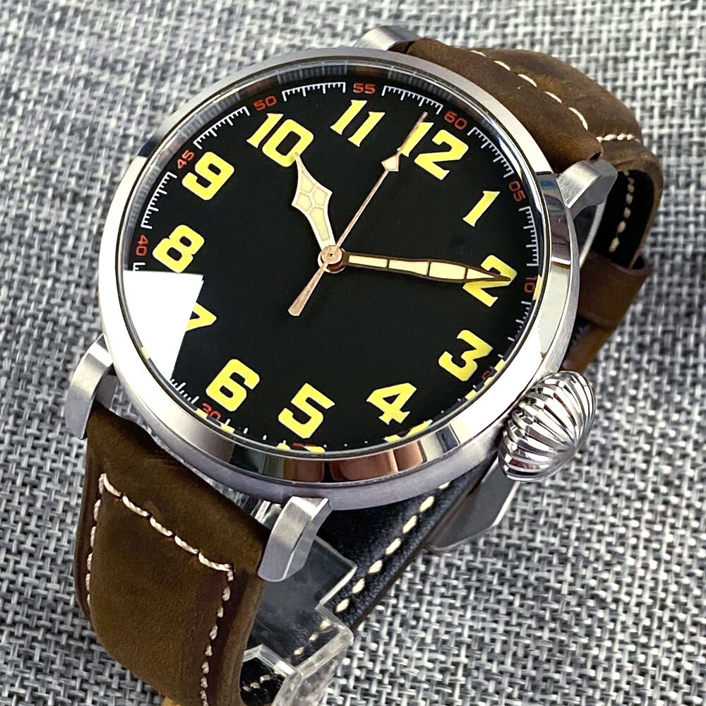 46.5mm Tandorio Sapphire Glass NH35A PT5000 Auto Movement Big Men Watch Luminous