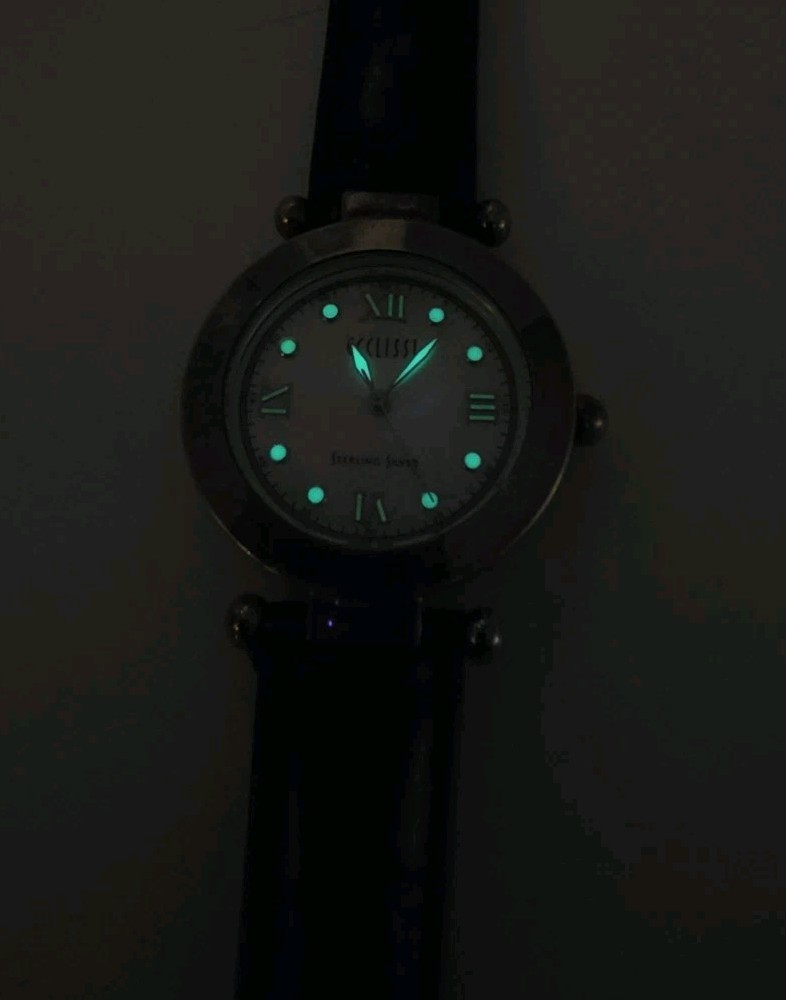 Ladies Ecclissi Sterling Silver MOP Dial Watch – 22340 Glow In The Dark Dial