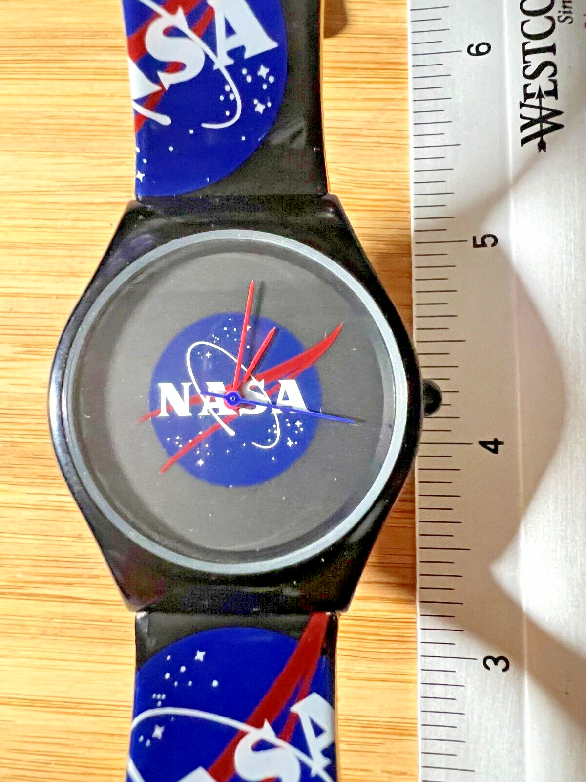 NASA Watch Nouveau Geneve 1996 Quartz Black Red White & Blue Unisex Japan RARE!!