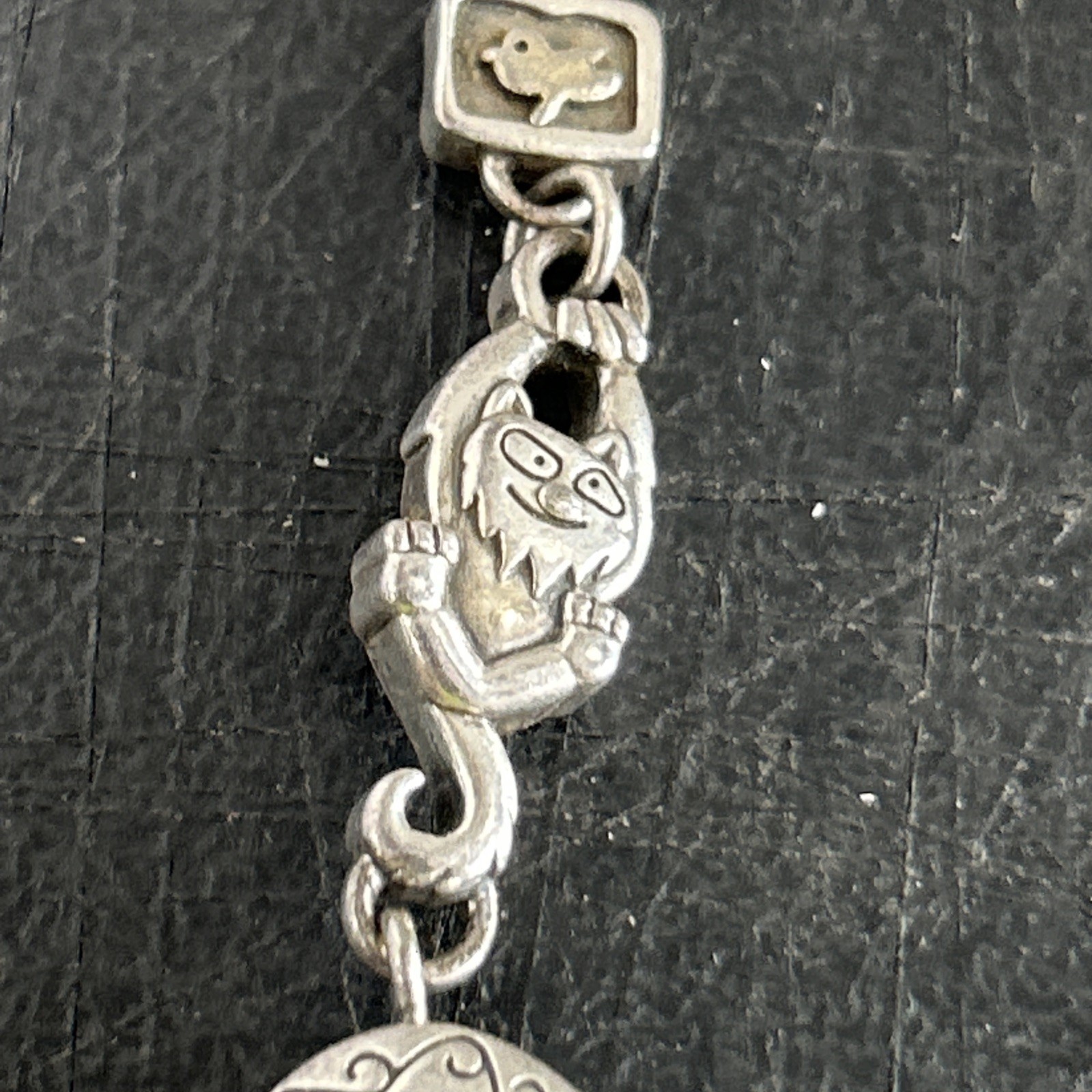 Brighton Pedigree Cat Silver Plated Filigree Chain Women’s Oval Watch New Batt.