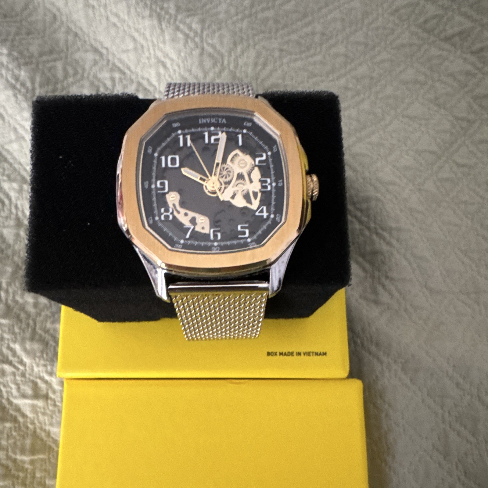 Invicta Diablo Men’s Automatic Skeleton Dial 44mm Gold/Silver Mesh 50m