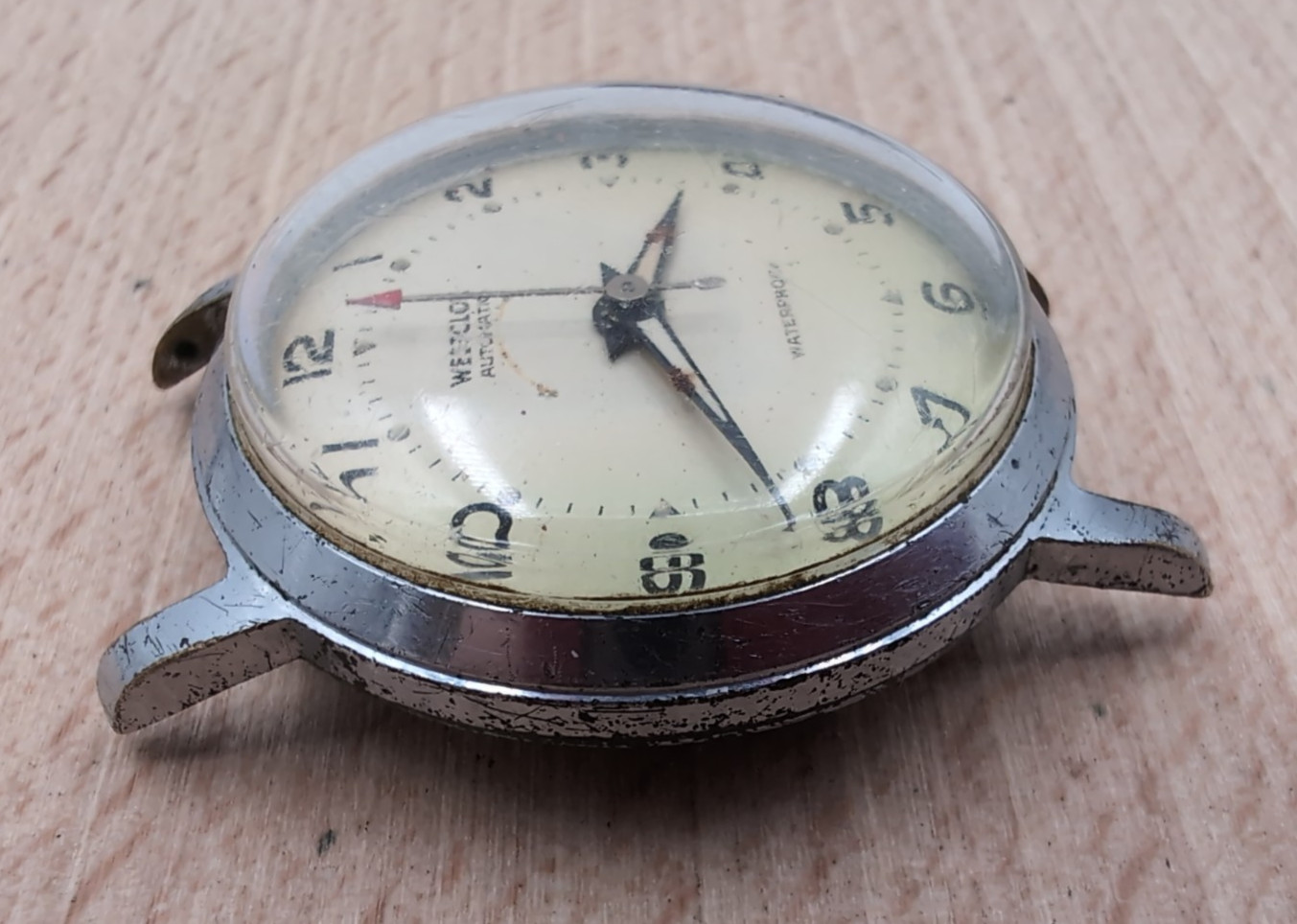 Vintage Westclox Red Pointer Automatic Swiss Wristwatch