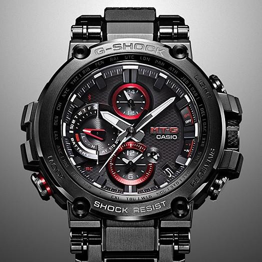 Casio G-Shock MTG-B1000B-1AJF MT-G Black IP Bluetooth Solar Red Accent Brand New