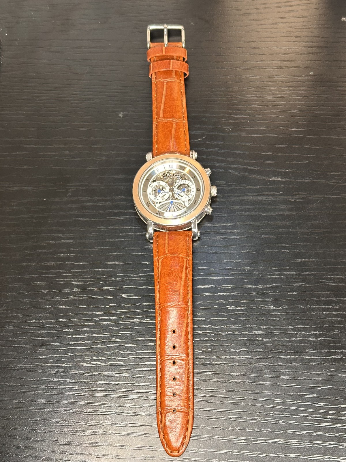 Stauer ST-266SC-L50BR Chronograph Watch with Leather Band