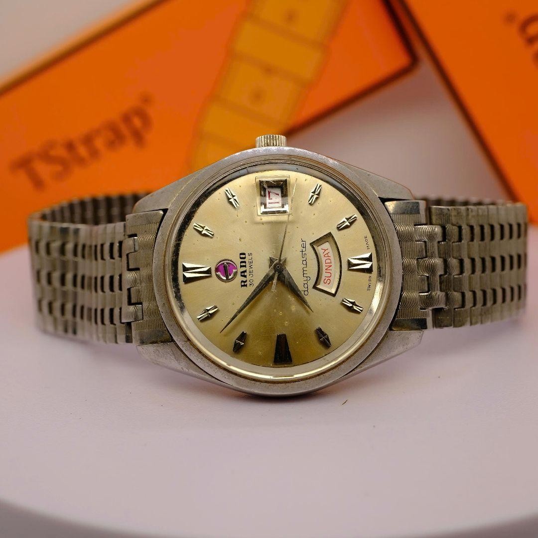 Rado Daymaster 30 Jewels Automatic Watch 37.8mm Gold Dial Swiss Vintage Working