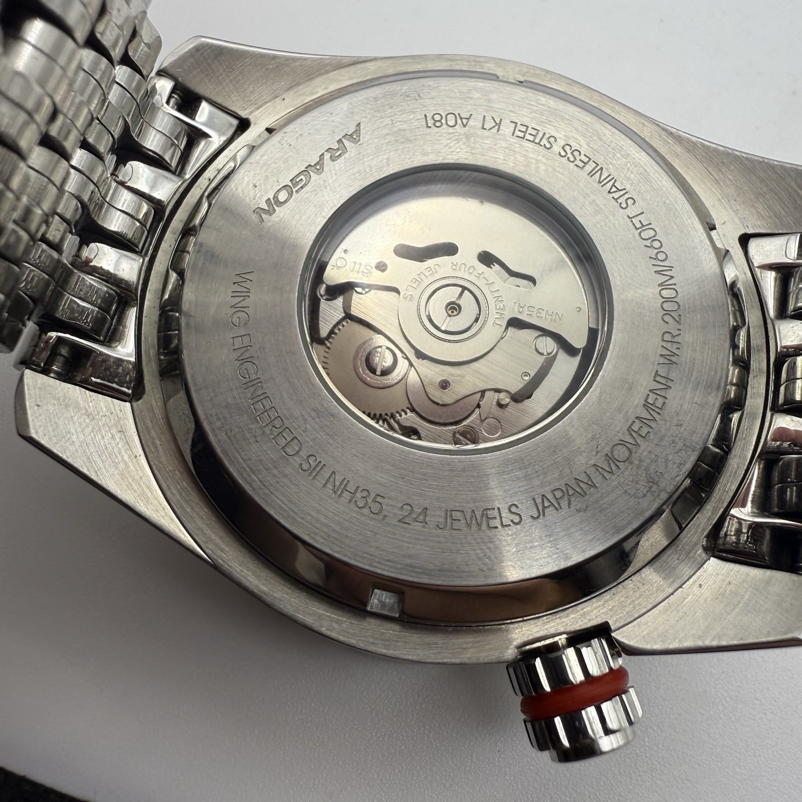 Aragon Sea Charger A081 Automatic Dive Watch Blue Dial NH35 200M 52mm Stainless