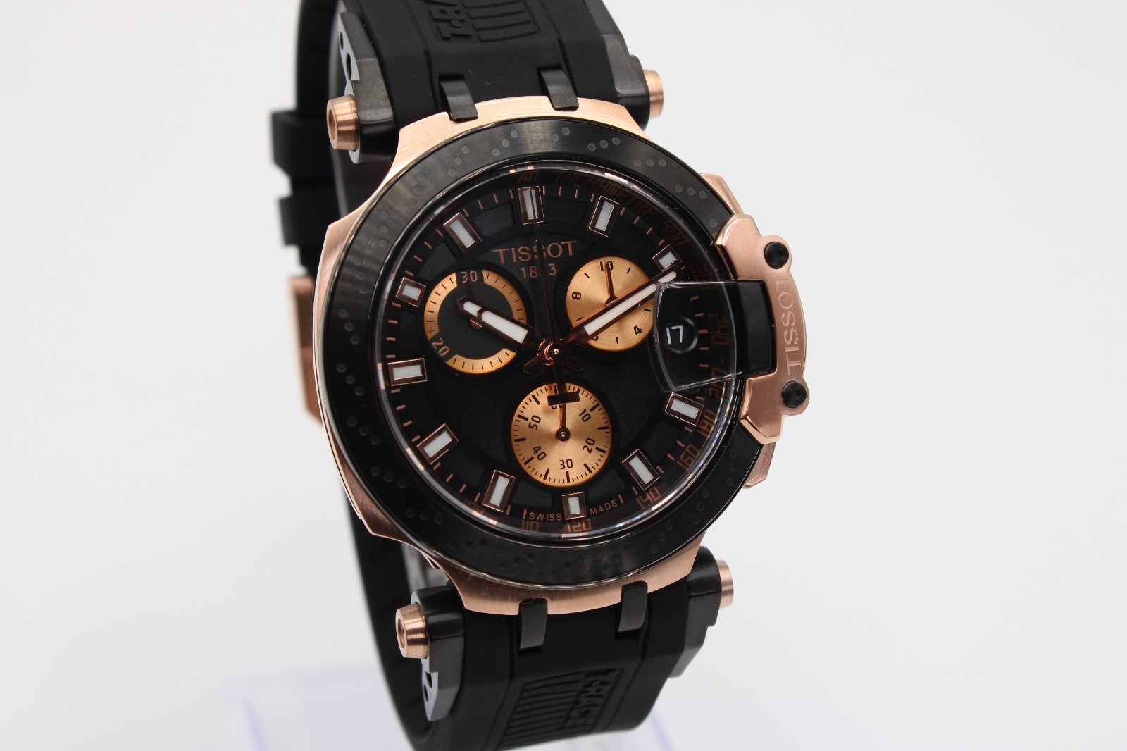 TISSOT T-Race T115.417.37.051.00 Black Dial Rubber Strap Men’s Watch 43mm