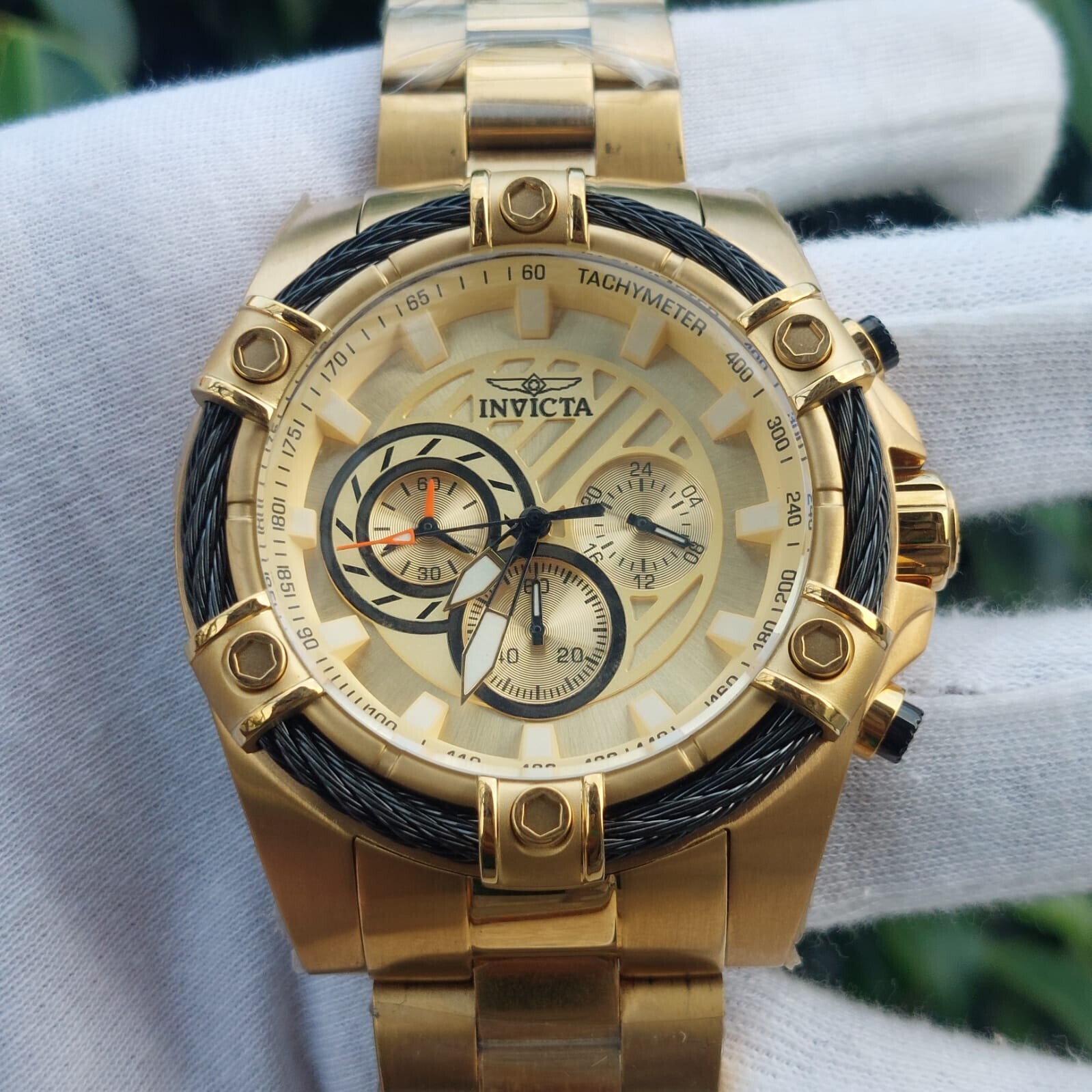 Invicta bolt Chronograph Gold filled Men’s Watch 52MM