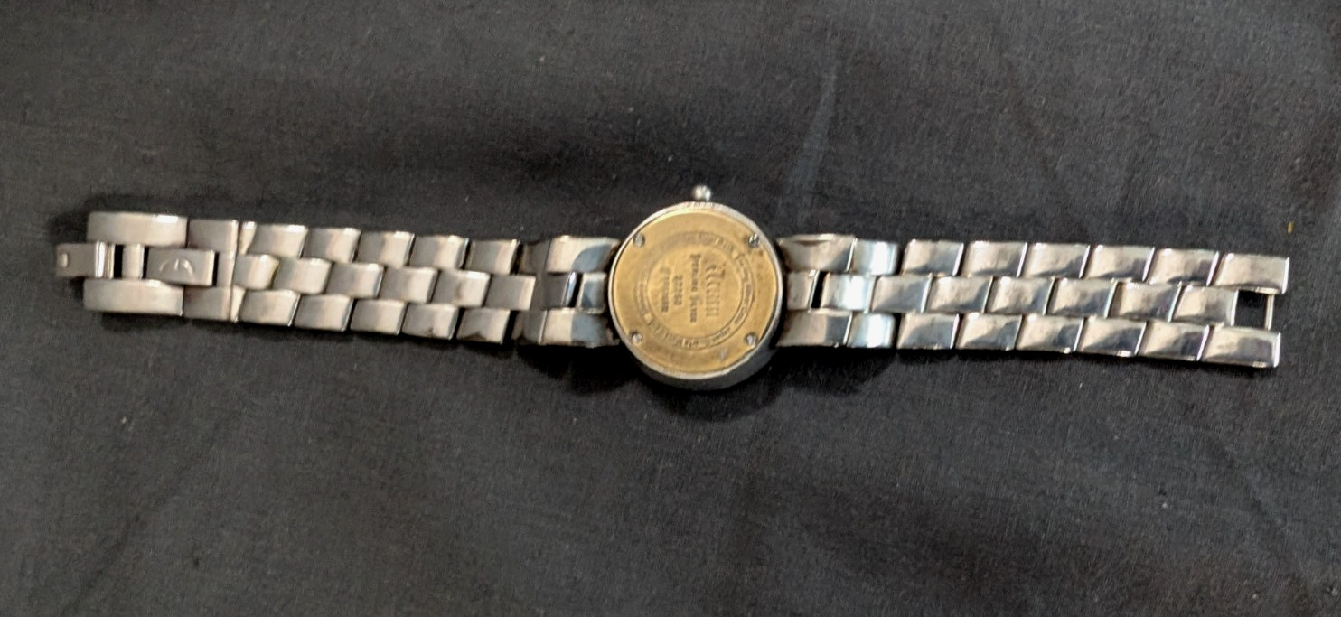 Vtg Sterling Silver Ecclissi Watch Quartz Model 32250 Link Chain Reversible