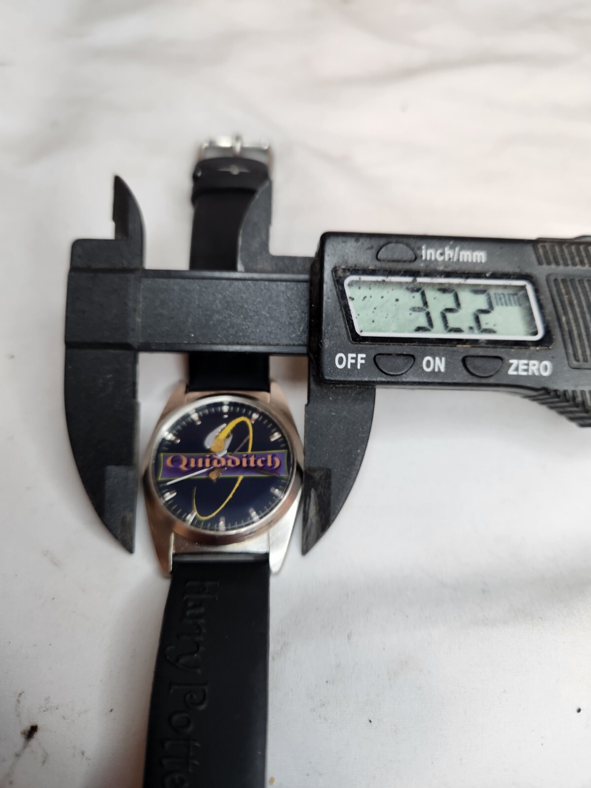 HARRY POTTER Watch Quidditch 32mm Silver Tone SSI Black Leather Band New Battery