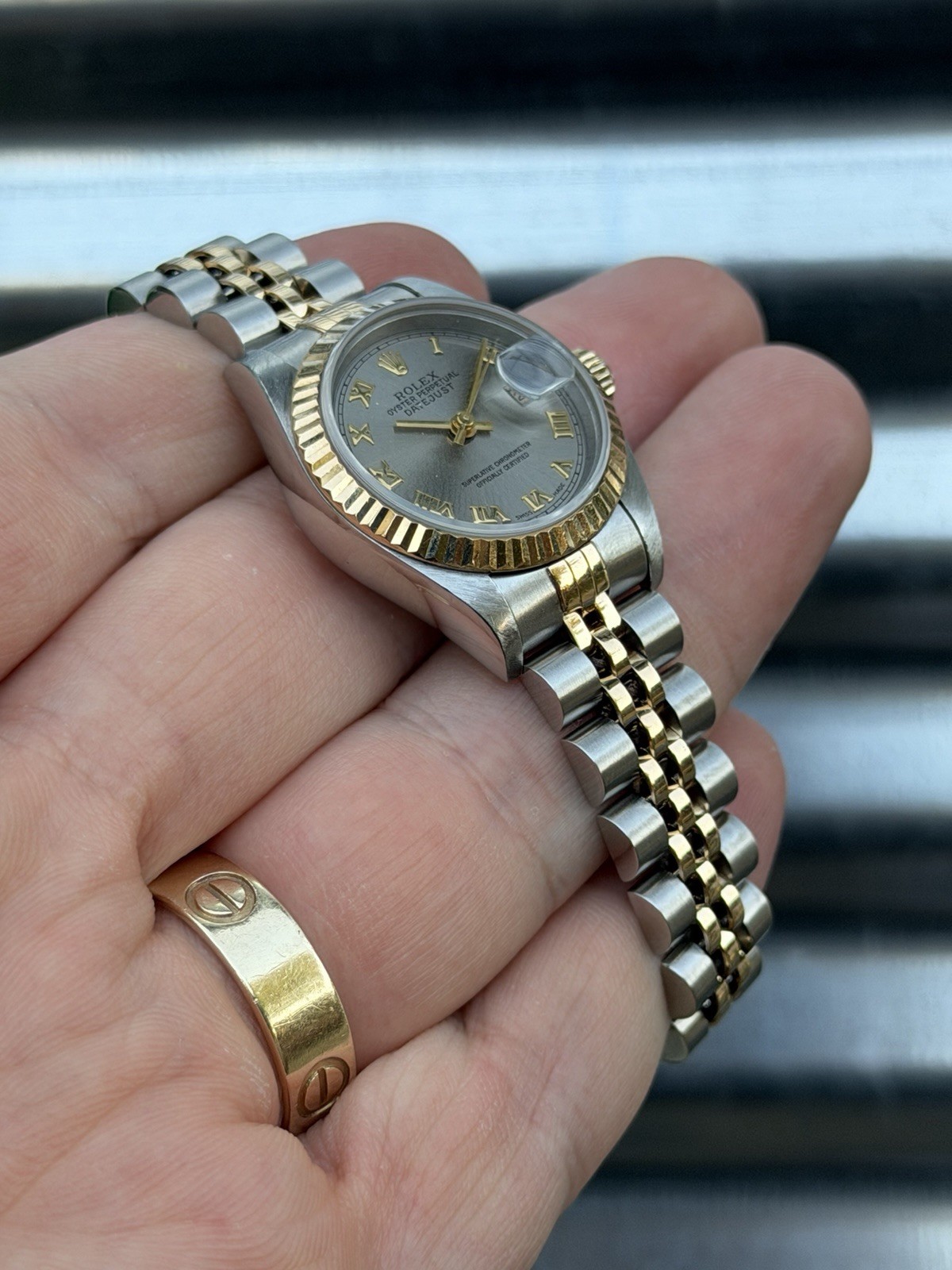 Rolex Lady-Datejust 26mm 69173 Gold and Steel Jubilee Bracelet Box & Papere