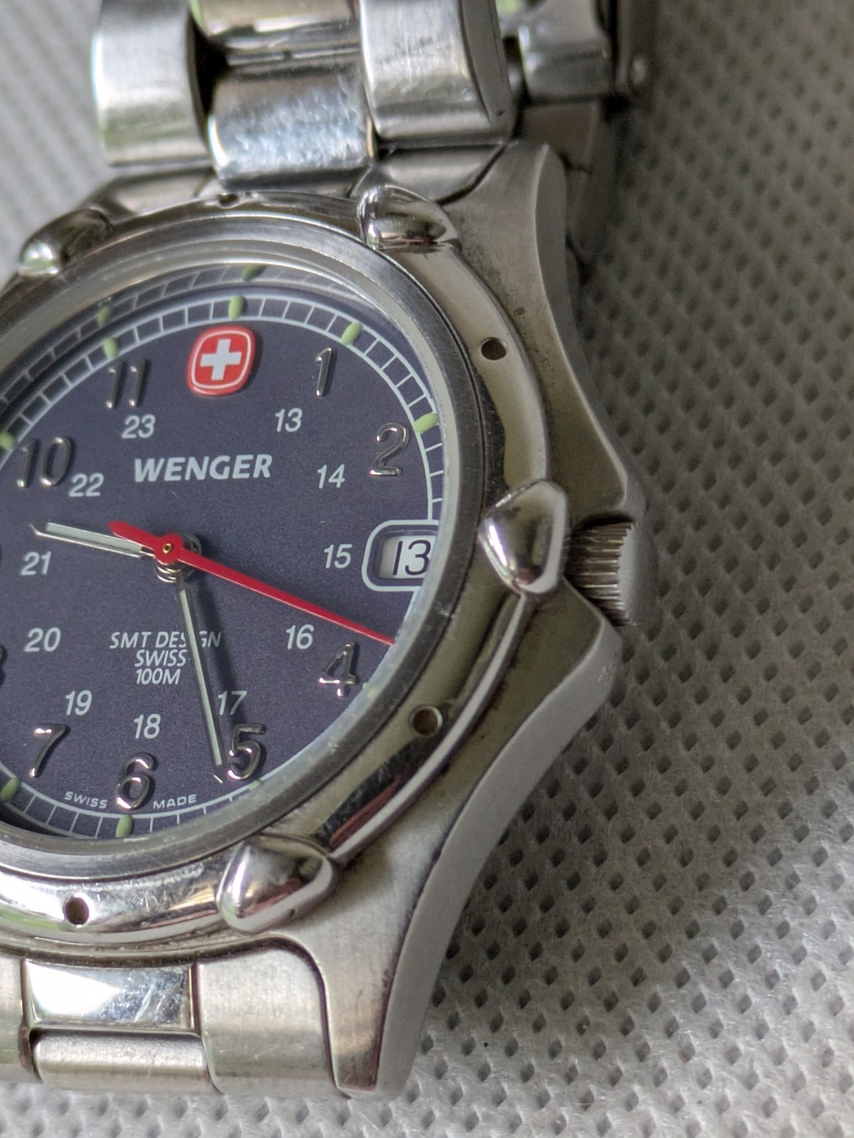 Wenger Swiss Quartz Watch Men 24hr / Date Military Dial