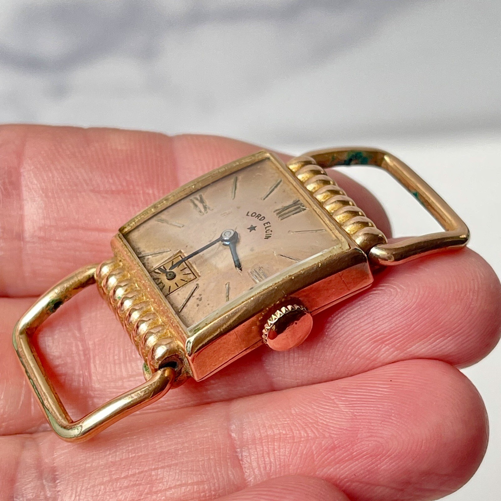 Old LORD ELGIN 14K Rose Gold Filled 21J Wrist Watch Model 559 ~ Running