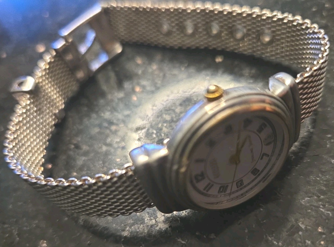 Vintage Sterling Silver Ecclissi Womens Quartz Watch 5002 Sterling Mesh Band