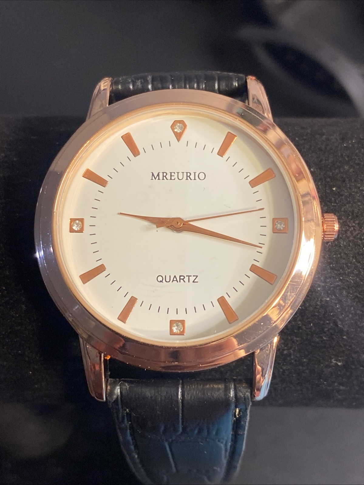 Beautiful LARGE FACE Rose Gold tone MREURIO EET8599G-RG men’s watch New Battery