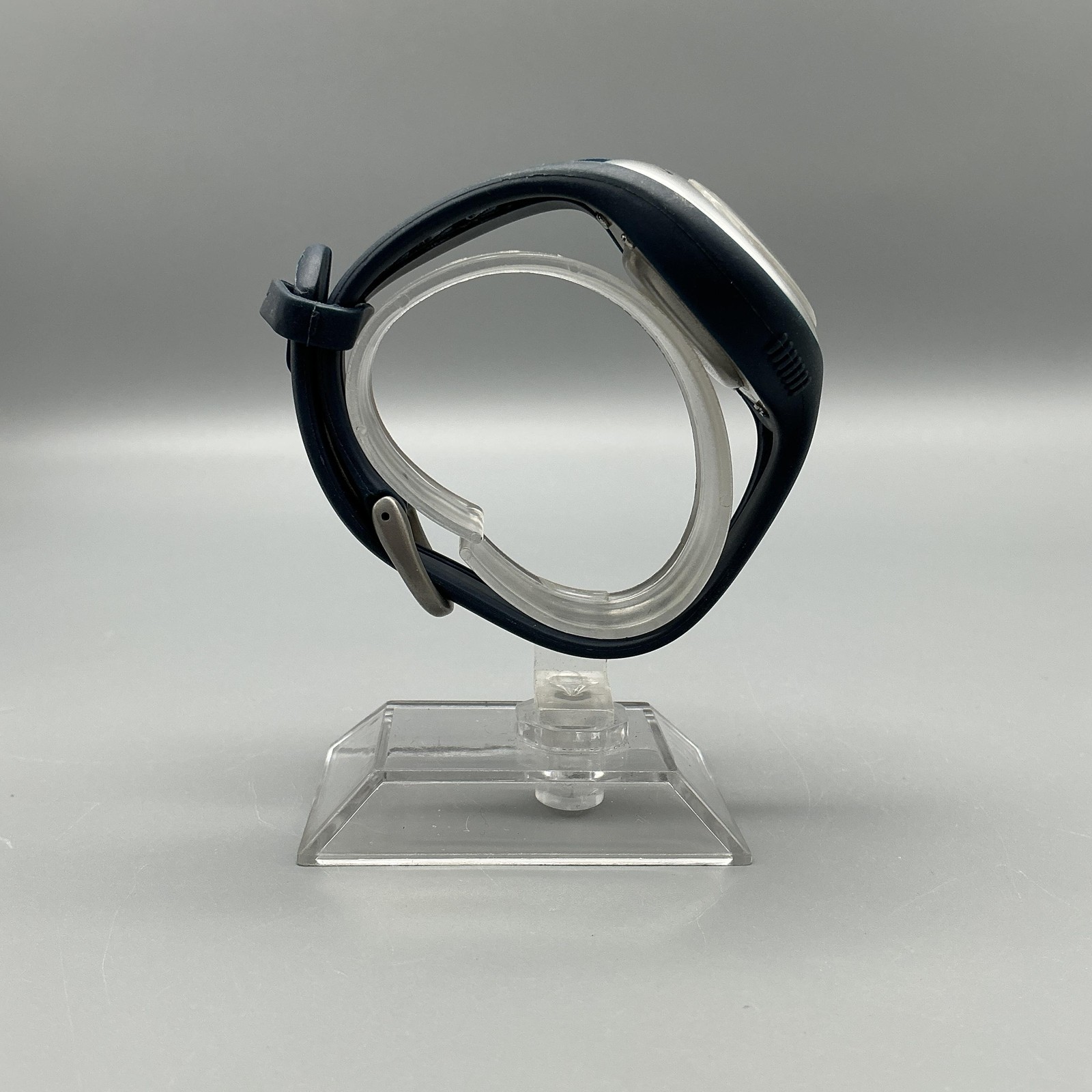 Nike Triax Mens Watch 30mm Silver Tone Blue Dial Sport WK0008 New Battery