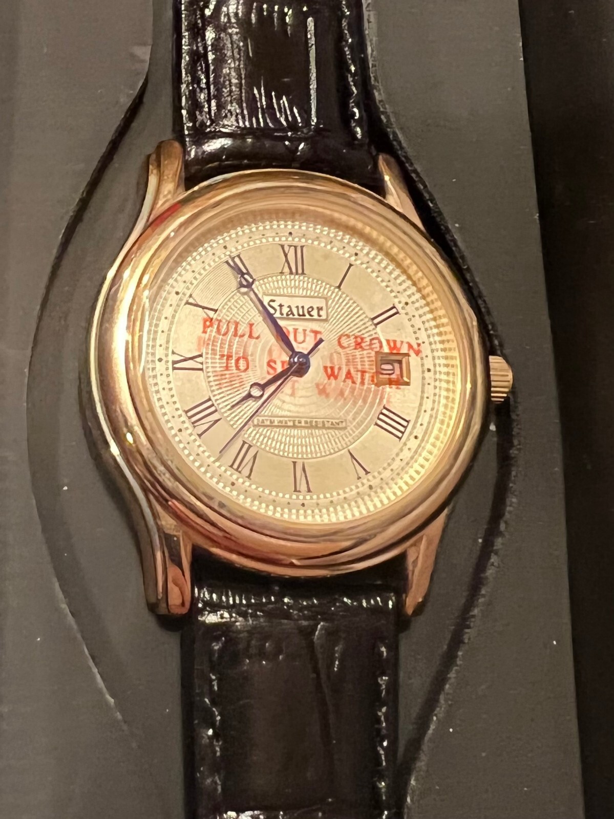 NEW Stauer Metropolitan Roman Numeral 17086 Quartz Men’s Date Watch New Battery